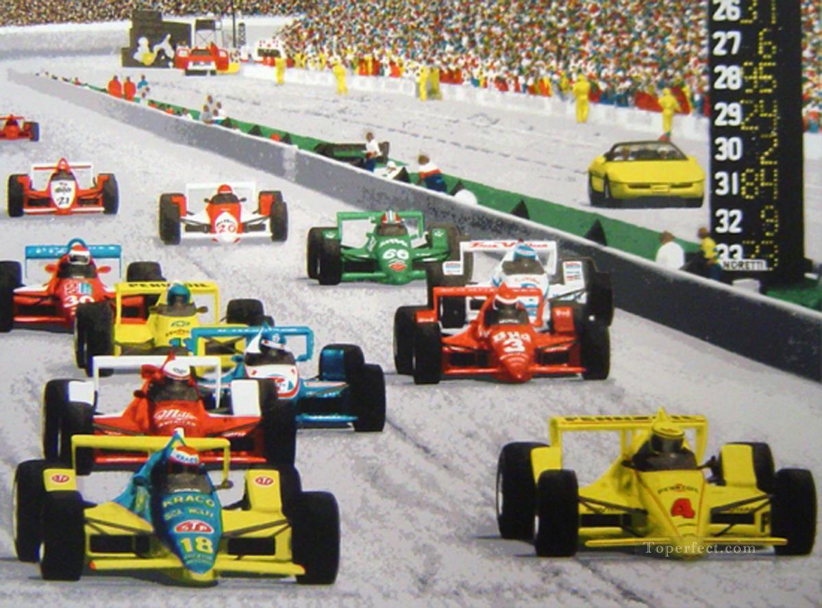 F1 sport impressionists Oil Paintings